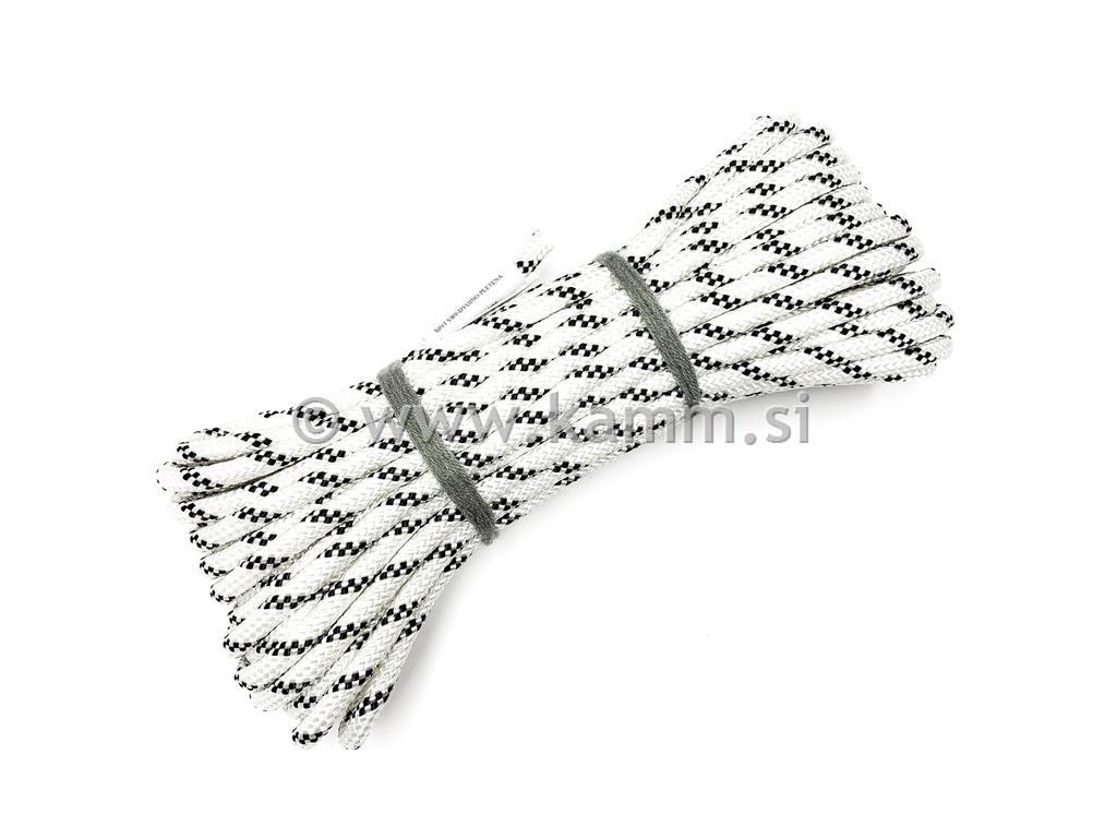 PES vrv dvojno plet. 8 mm L-30m B-ČRNA