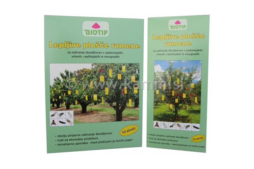 BIOTIP lepljive plošče rumene,male,10kos