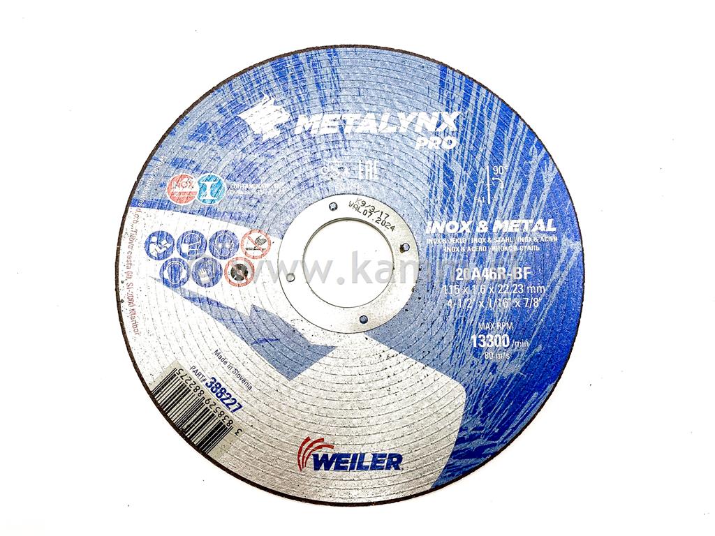 REZALKA 115X 1.6X22 INOX METALYNX PRO