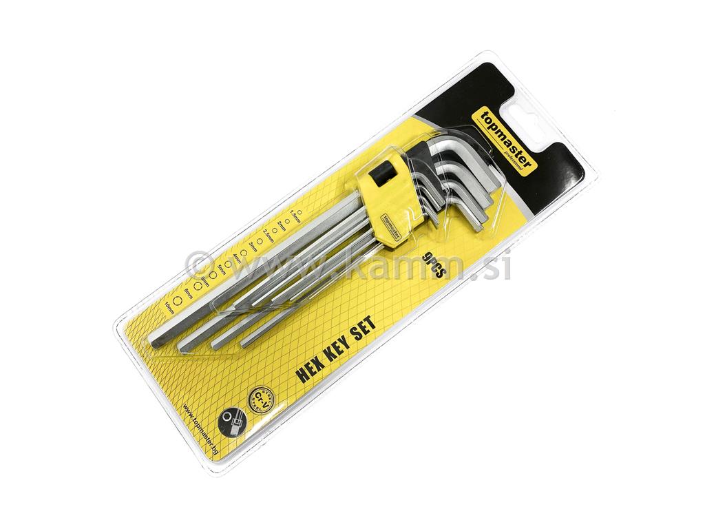 TM KLJUČI IMBUS 1.5-10MM 9 DEL.EXTR.DOLG