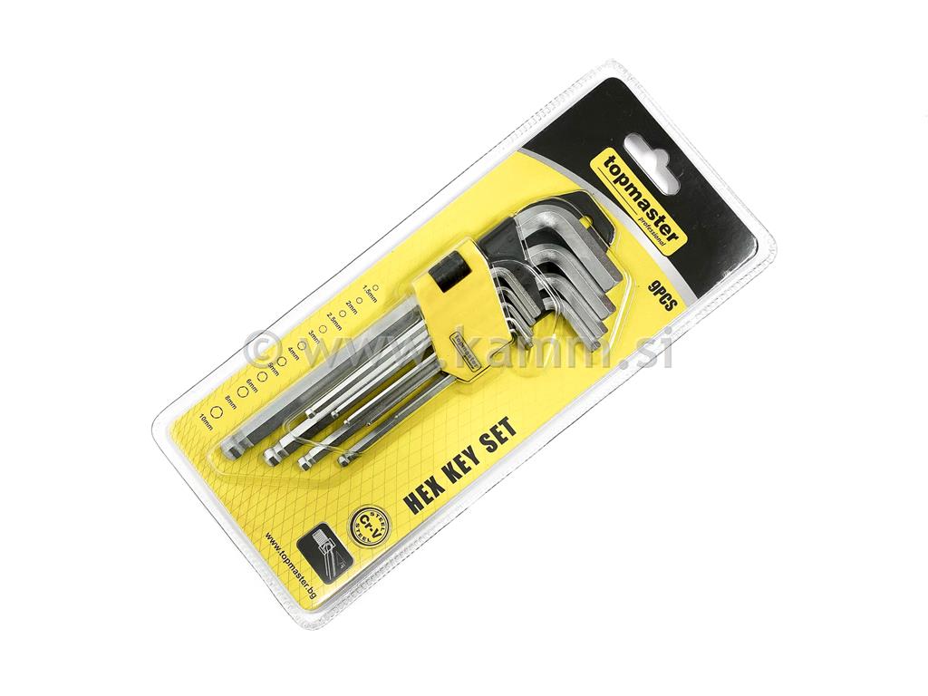 TM KLJUČI IMBUS 1.5-10MM 9 DEL. KOT. VIJ
