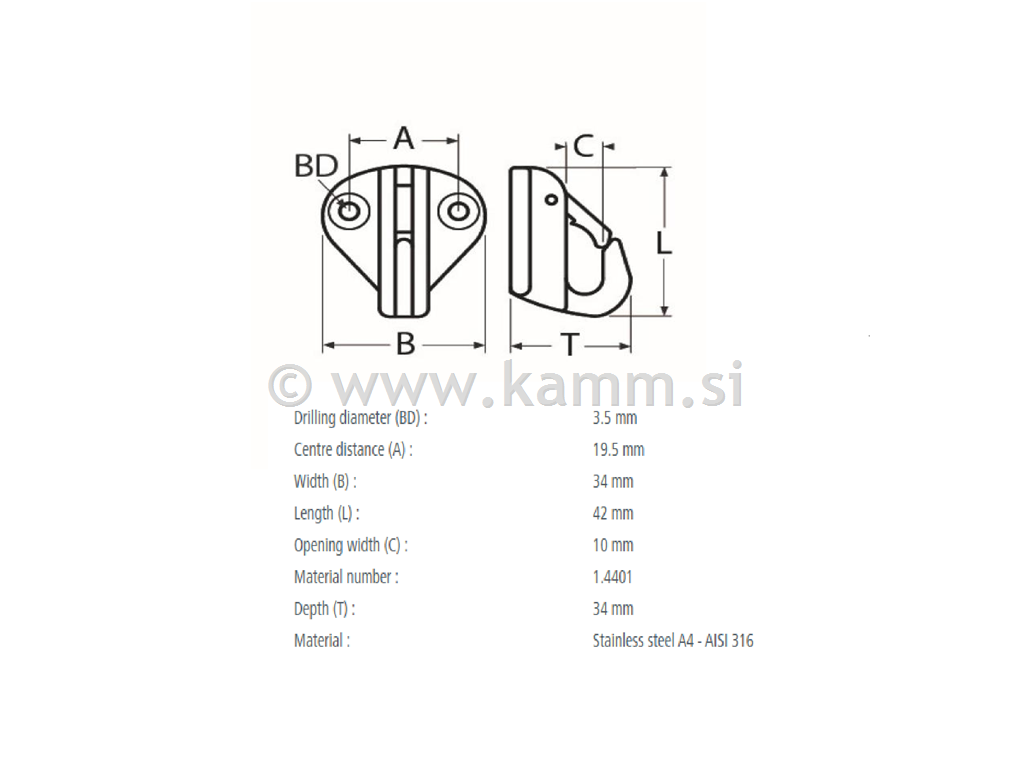 8291405 TYP A fi 8 A4 KARABIN 36X34mm