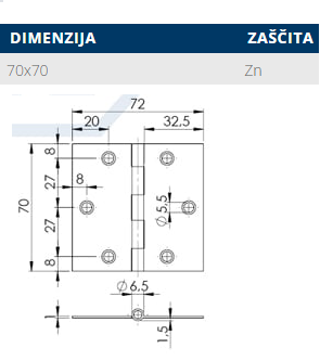 SPONA SKLEPNA 70/70
