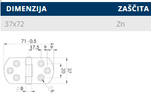 SPONA SKLEPNA 37/ 72
