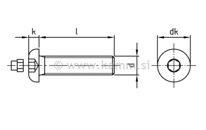 RF imbus vijak M6X8 A2 PLUG