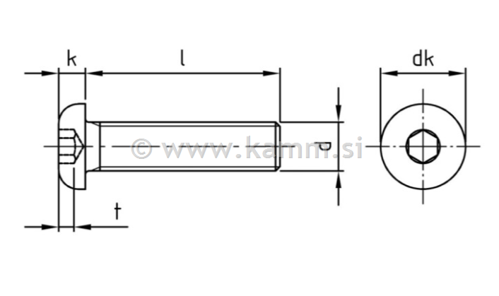 RF imbus vijak M10X60 A2