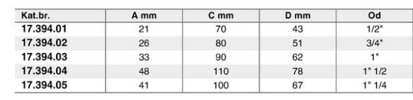 ART.1739401 PVC NAV.IZLIVEK 1/2"X70