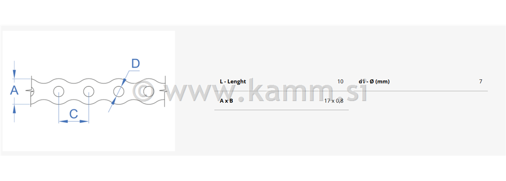 RF LUKNJASTI TRAK 10mX17mmX0.8