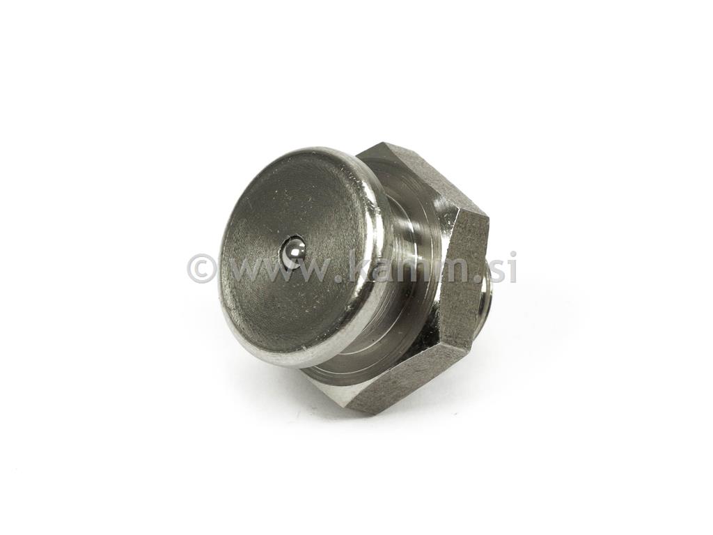 Inox mazalka s ploščato glavo DIN 3404