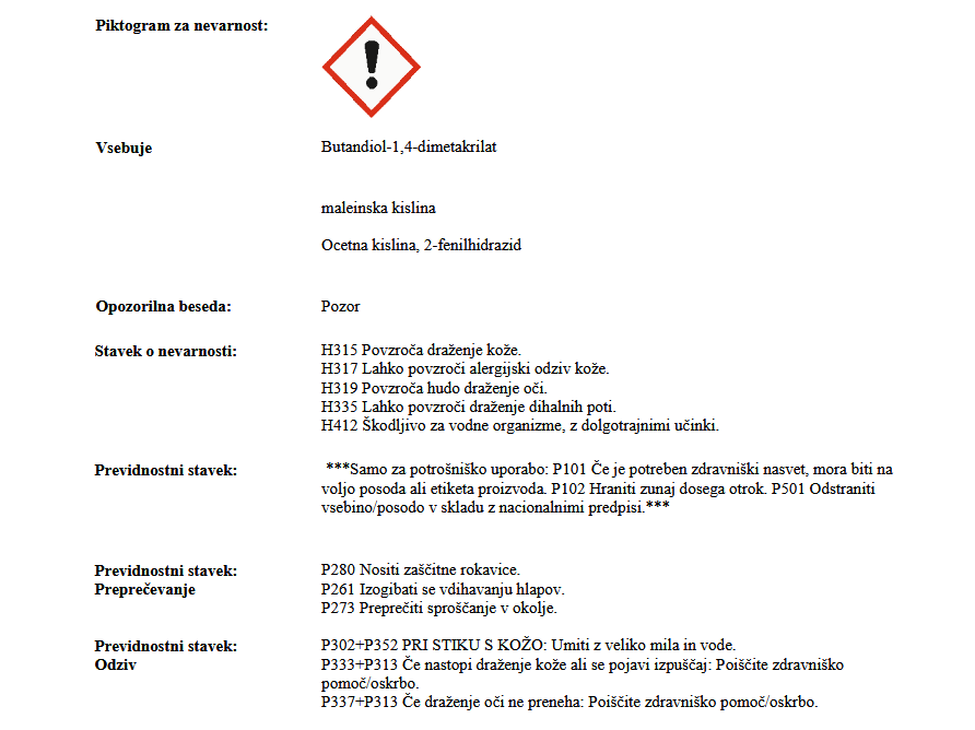 Varnostni list