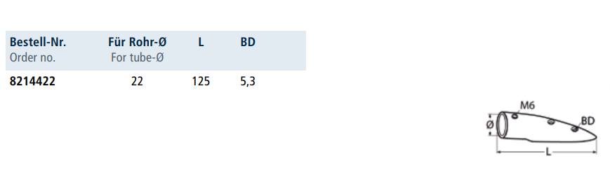 Tehnične specifikacije Priključek za cev 8214