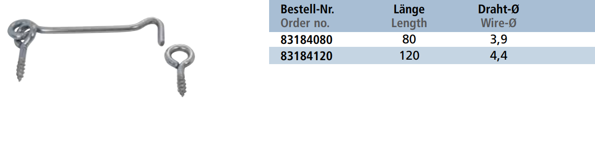 Tehnične specifikacije Zapah 8318