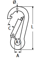 Tehnične specifikacije Aluminijast karabin (različne barve) 8488