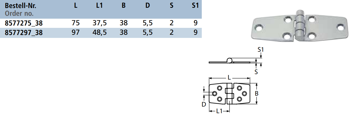 Tehnične specifikacije Tečaj 8577